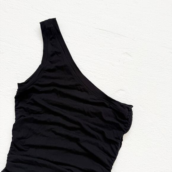 Good American One Shoulder Ruched Stretchy Top, Size Small - Picture 2 of 7